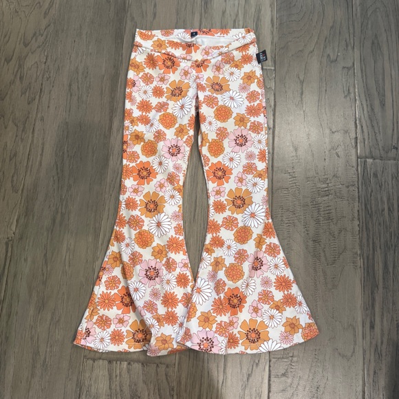 Carry Ur Heart Other - Floral Kids Bell-Bottom Flare Pants 70s Disco Hippie Costume Girls Size 5